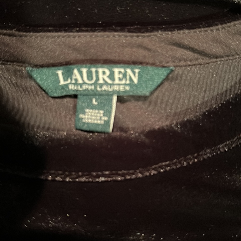 Ralph Lauren Black Velvet Tee Sz L - Picture 5 of 5